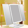 Trifold Makeup Mirror With Light 68 LED Vanity Mirrors 10X Magnifying 180Rotation