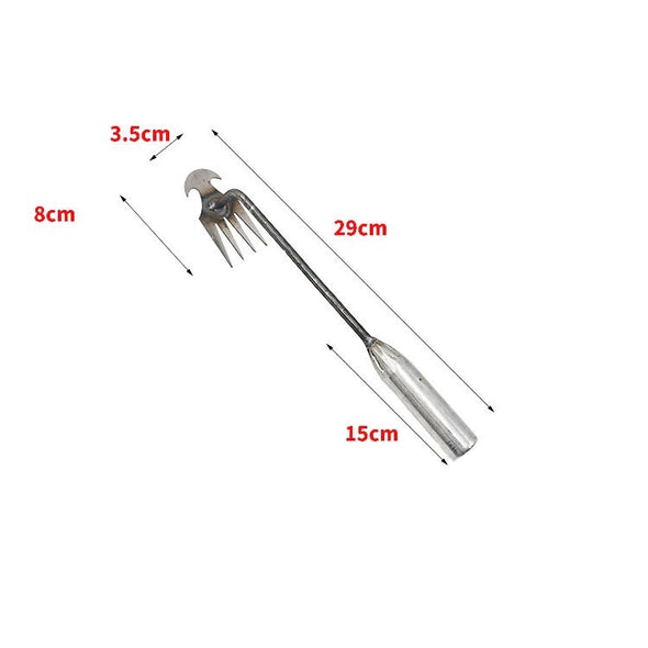 Rooting And Pulling Tools For GardeningProduct information :
 
 
 Material: high carbon steel
 
 Number of teeth: four teeth
 
 Type: weeding and digging potherb hand-held type
 
 Specifications: small weGardening toolsHalohavnHalohavnPulling Tools