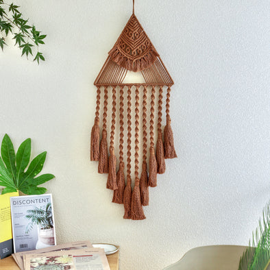 Handwoven Home Decor Triangle Dream Catcher PendantProduct information:


 Material: cotton thread, iron ring, wooden beads, creative tassel
 
 Specifications: white, brown, gray
 
 Style: tassel
 
 Size: 29*45*72CM
haloweHalohavnHalohavnHandwoven Home Decor Triangle Dream Catcher Pendant